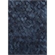 Natural Hide Hand-Tufted Leather Hide Blue/Multi 13'6