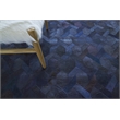 Natural Hide Hand-Tufted Leather Hide Blue/Multi 5'x8' Area Rug