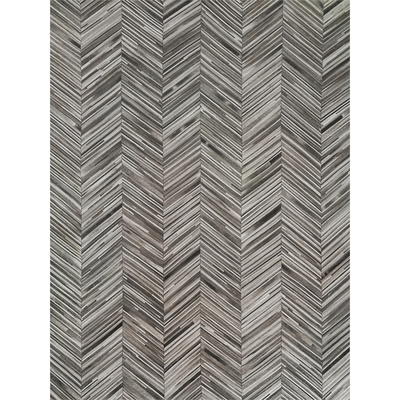 Natural Hide Hand-Tufted Leather Hide Gray/Ivory 8'x10' Area Rug