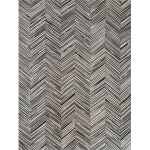 Natural Hide Hand-Tufted Leather Hide Gray/Ivory 8'x10' Area Rug