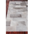 Natural Hide Hand-Tufted Leather Hide Silver/Gray 5'x8' Area Rug