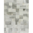 Natural Hide Hand-Tufted Leather Hide Silver/Gray 5'x8' Area Rug