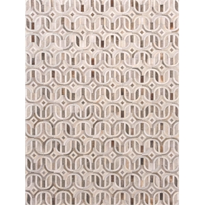 Natural Hide Hand-Tufted Leather Hide Gray/Ivory 8'x10' Area Rug