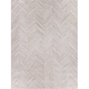 Natural Hide Hand-Tufted Leather Hide Silver 9'6&quotx13'6&quot Area Rug