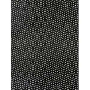 Natural Hide Hand-Tufted Leather Hide Black/Ivory 5'x8' Area Rug