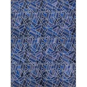 Natural Hide Hand-Tufted Leather Hide Blue/Ivory 8'x10' Area Rug