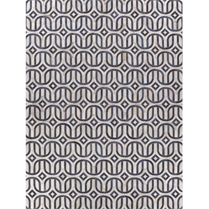 Natural Hide Hand-Tufted Leather Hide Silver/Blue 11'6&quotx14'6&quot Area Rug
