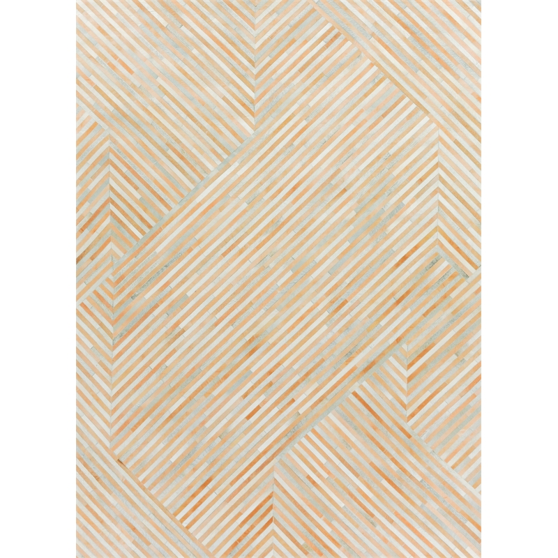 Natural Hide Hand-Tufted Leather Hide Terracota/Silver/Multi 5'x8' Area Rug
