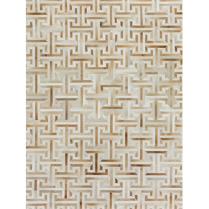 Natural Hide Hand-Tufted Leather Hide Ivory/Beige/Multi 8'x10' Area Rug