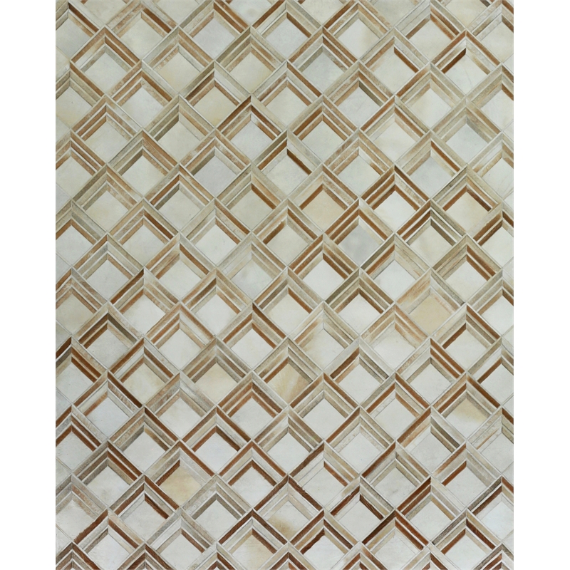 Natural Hide Hand-Tufted Leather Hide Beige 8'x10' Area Rug
