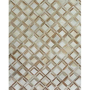 Natural Hide Hand-Tufted Leather Hide Beige 8'x10' Area Rug