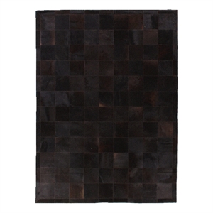 Natural Hide Hand-Tufted Leather Hide Black 8'x10' Area Rug