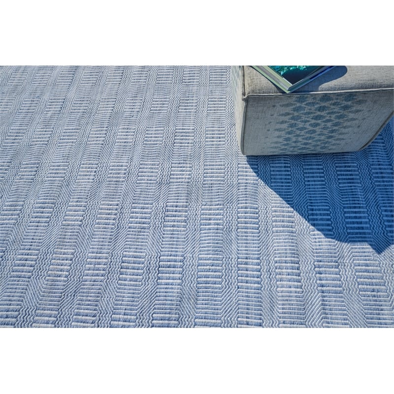 Naples Flatweave Pet Light Blue 9'x12' Area Rug