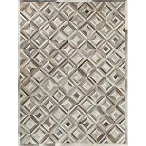 Natural Hide Hand-Tufted Leather Hide Silver 9'6&quotx13'6&quot Area Rug