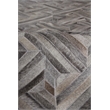 Natural Hide Hand-Tufted Leather Hide Gray 5'x8' Area Rug