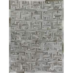 Natural Hide Hand-Tufted Leather Hide Gray 8'x11' Area Rug