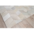 Natural Hide Hand-Tufted Leather Hide Ivory/Silver/Multi 5'x8' Area Rug