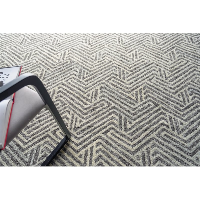 Naturals Hand-Tufted New Zealand Wool Gray/Ivory 5'x8' Area Rug