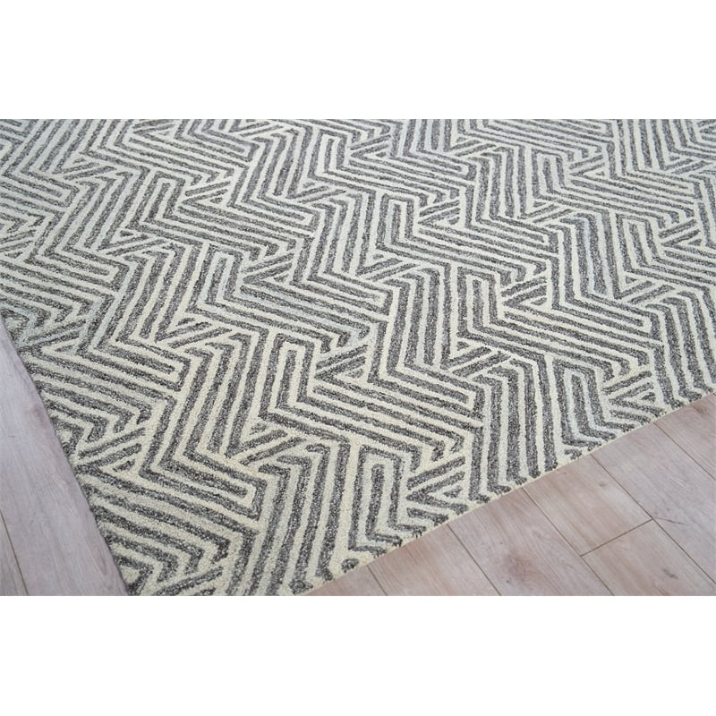 Naturals Hand-Tufted New Zealand Wool Gray/Ivory 5'x8' Area Rug