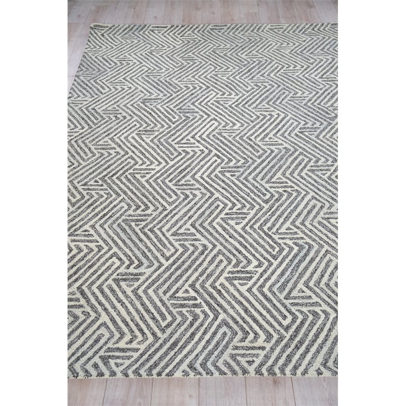 Naturals Hand-Tufted New Zealand Wool Gray/Ivory 5'x8' Area Rug