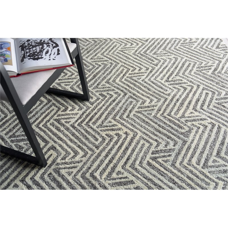 Naturals Hand-Tufted New Zealand Wool Gray/Ivory 5'x8' Area Rug