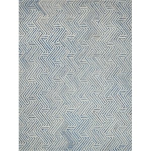 Naturals Hand-Tufted New Zealand Wool Blue/Ivory 5'x8' Area Rug