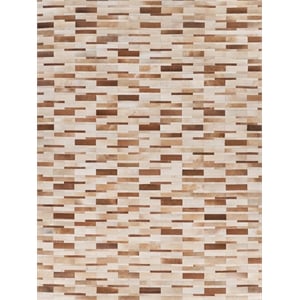 Natural Hide Hand-Tufted Leather Hide Beige 13'6&quotx17'6&quot Area Rug
