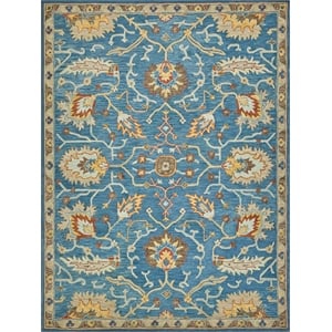 Newport Hand-Tufted New Zealand Wool Blue/Ivory 9'x12' Area Rug