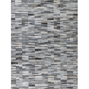 Natural Hide Hand-Tufted Leather Hide Gray 8'x10'6&quot Area Rug