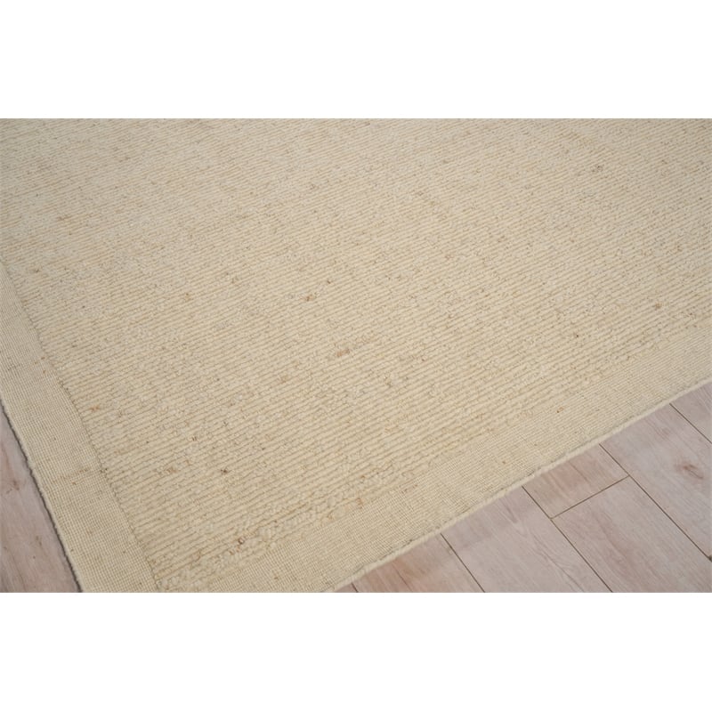 Navarra Handloomed New Zealand Wool Ivory 8'x10' Area Rug
