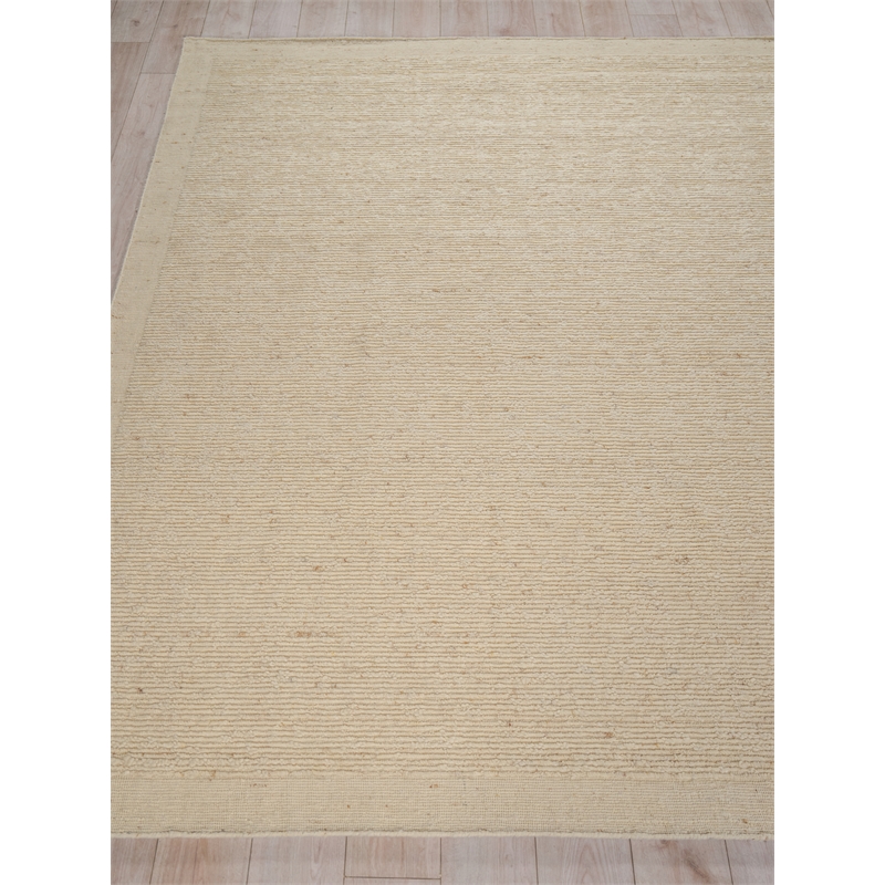 Navarra Handloomed New Zealand Wool Ivory 8'x10' Area Rug