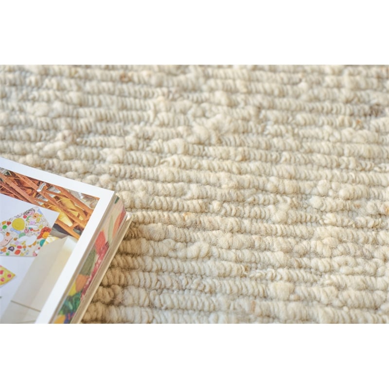 Navarra Handloomed New Zealand Wool Ivory 8'x10' Area Rug