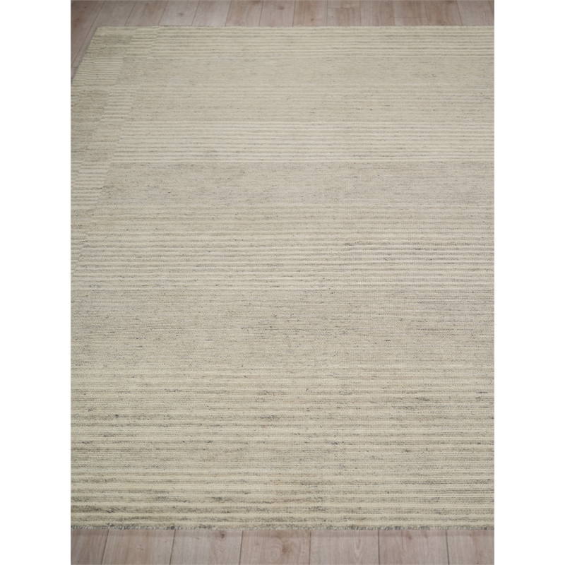 Oslo Hand-Knotted Ghazni Wool Gray/Cream 12'x15' Area Rug