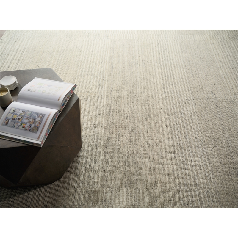 Oslo Hand-Knotted Ghazni Wool Gray/Cream 12'x15' Area Rug