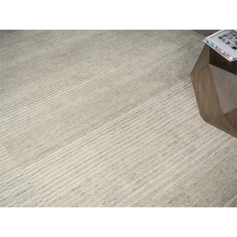 Oslo Hand-Knotted Ghazni Wool Gray/Cream 8'x10' Area Rug