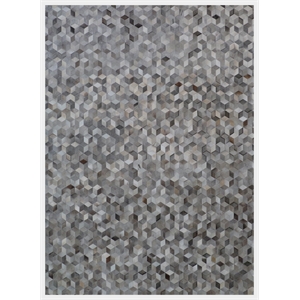 Natural Hide Hand-Tufted Leather Hide Silver 8'x10' Area Rug