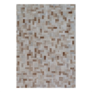 Natural Hide Hand-Tufted Leather Hide Ivory 9'6&quotx13'6&quot Area Rug