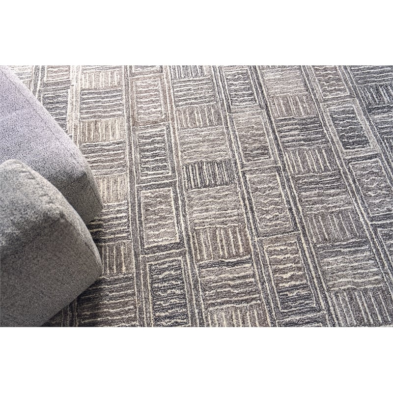 Naturals Hand-Tufted New Zealand Wool Charcoal 9'x12' Area Rug