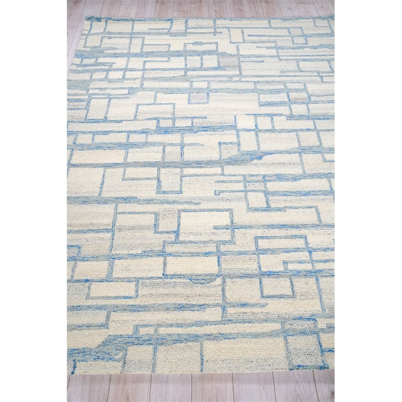 Naturals Hand-Tufted New Zealand Wool Blue/Ivory 5'x8' Area Rug