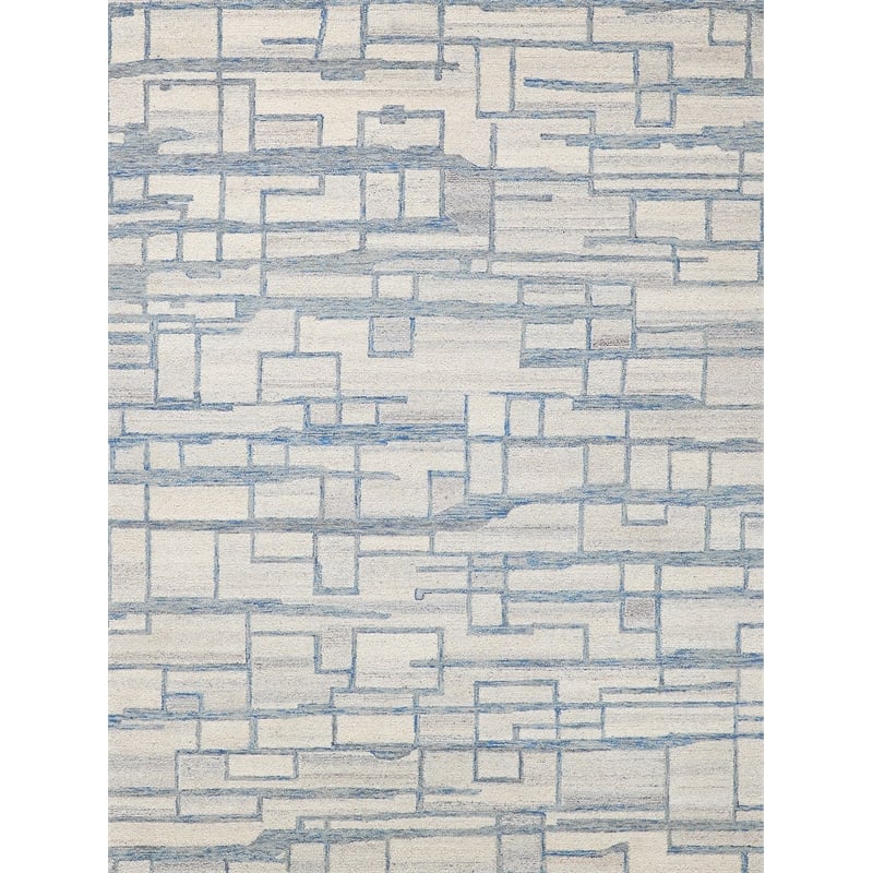 Naturals Hand-Tufted New Zealand Wool Blue/Ivory 5'x8' Area Rug