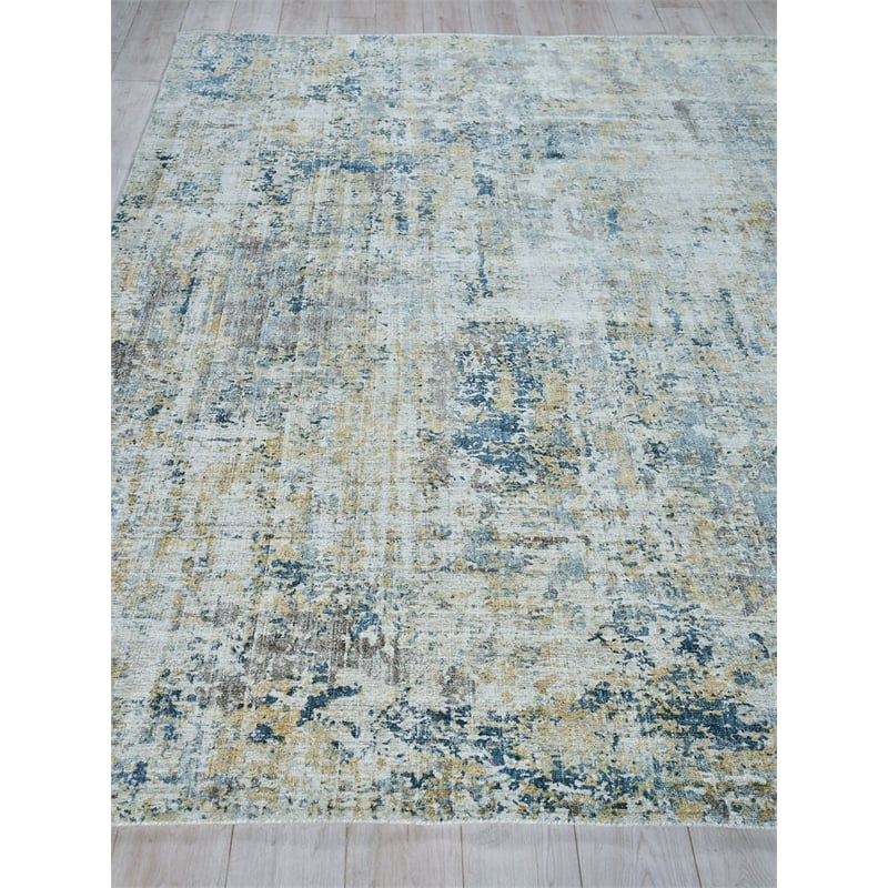 Nightfall Handloomed Wool/Bamboo Silk Gold/Brown 8'x10' Area Rug