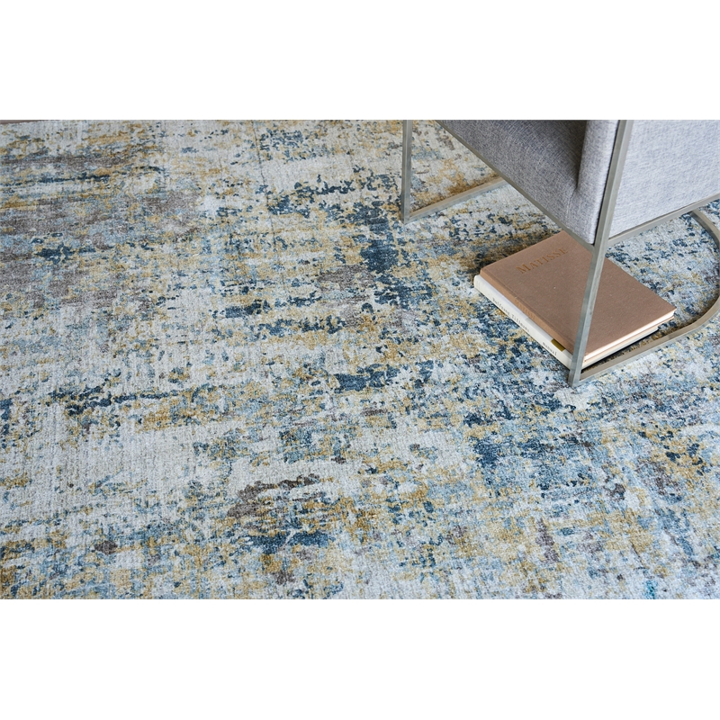 Nightfall Handloomed Wool/Bamboo Silk Gold/Brown 8'x10' Area Rug