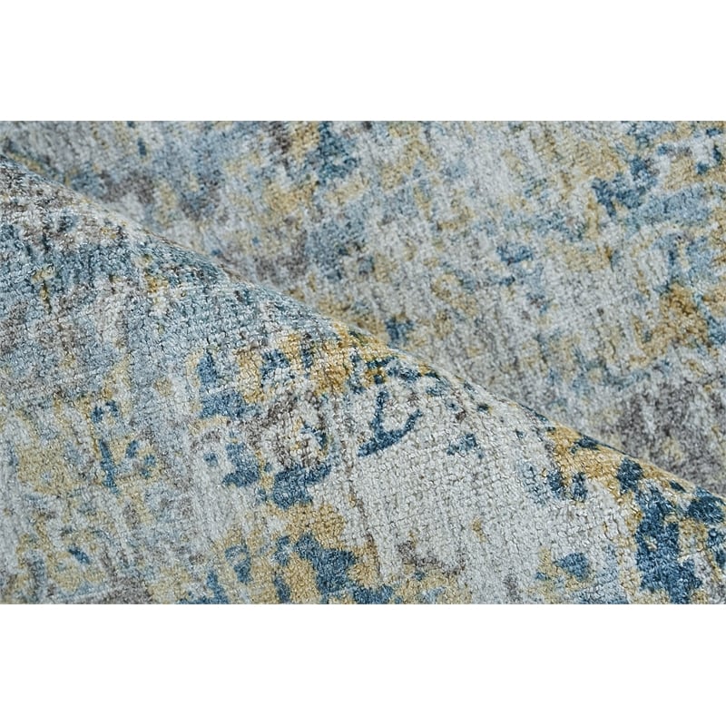 Nightfall Handloomed Wool/Bamboo Silk Gold/Brown 9'x12' Area Rug