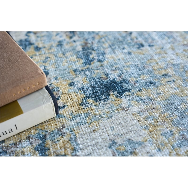 Nightfall Handloomed Wool/Bamboo Silk Gold/Brown 9'x12' Area Rug