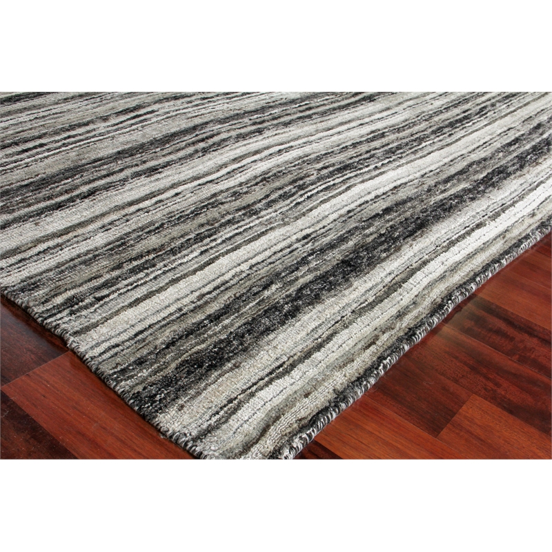 Organica Handloomed New Zealand Wool Charcoal/Silver 10'x13'6