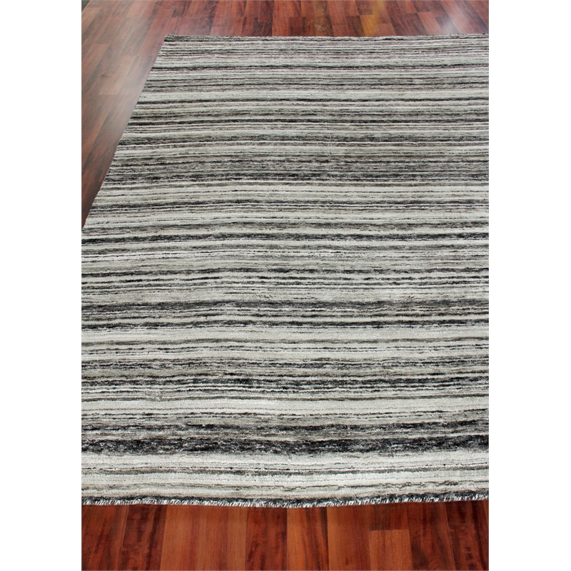 Organica Handloomed New Zealand Wool Charcoal/Silver 10'x13'6