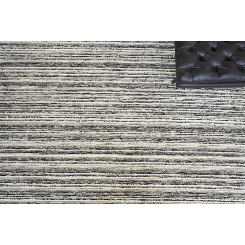 Organica Handloomed New Zealand Wool Charcoal/Silver 10'x13'6