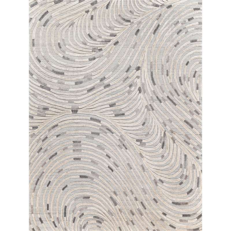 Overture Handloomed Wool/Bamboo Silk Silver/Gray 8'x10' Area Rug