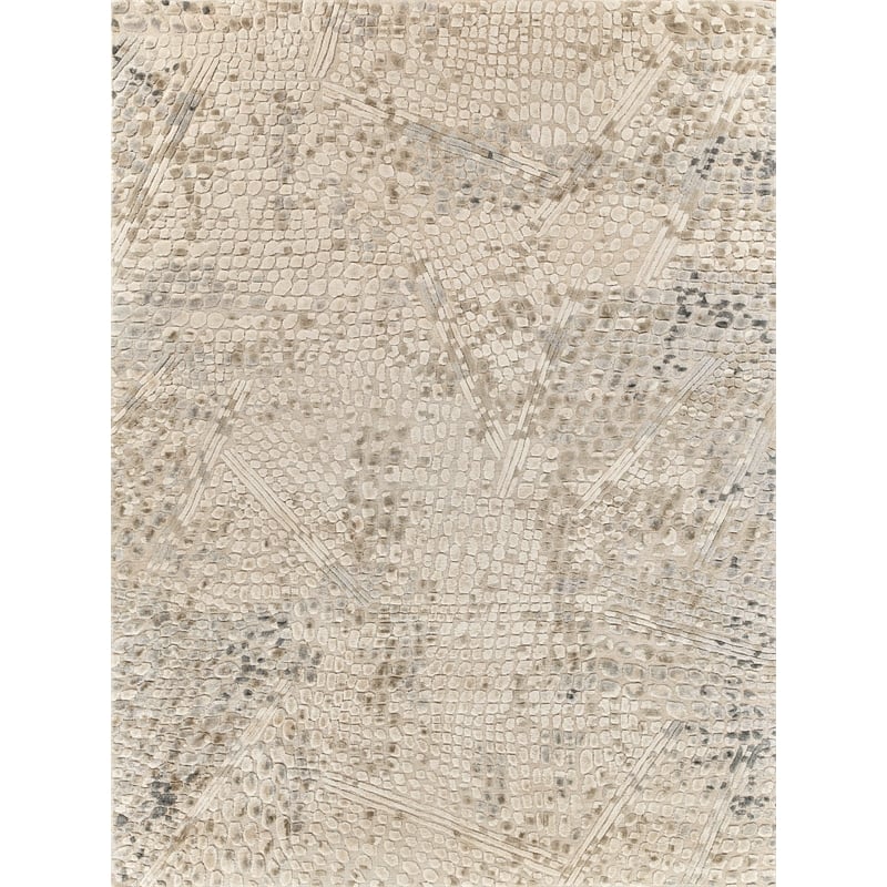 Overture Handloomed Wool/Bamboo Silk Beige 10'x14' Area Rug