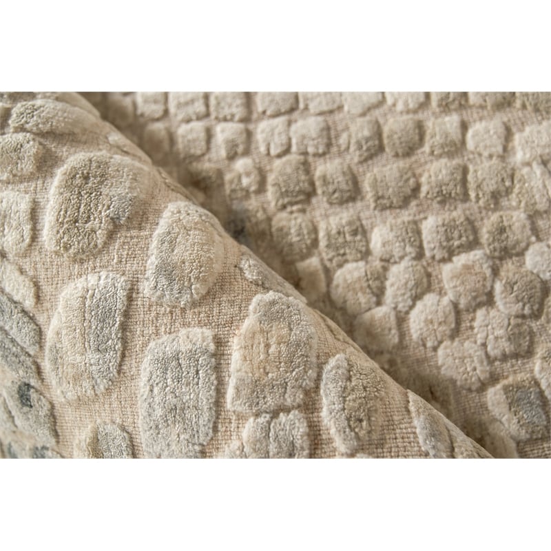 Overture Handloomed Wool/Bamboo Silk Beige 8'x10' Area Rug